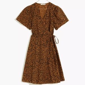 NWT XS Madewell Flutter-Sleeve Wrap Mini Dress